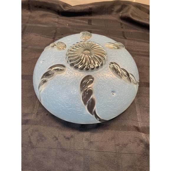 Other - Vintage Art Deco Ceiling Light Cover‎ Blue Glass Shade Replacement 11"